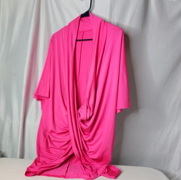Lyaner Tops - Lyaner Bright Pink Cowl Drop Top